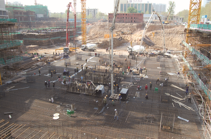 华润大厦基础混凝土浇筑